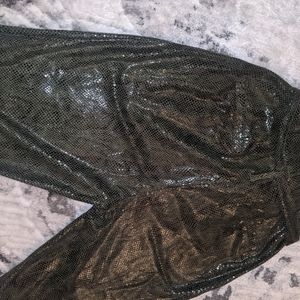 Olive Alligator Sequin Pants - Fashion Nova